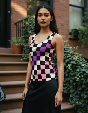 Women's Electric Fuchsia Prism tank tops