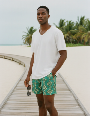 Jelly Mint Boca men's swim trunks
