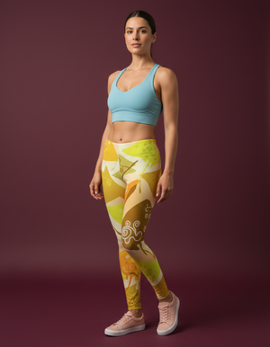 Yellow Surge full-length leggings