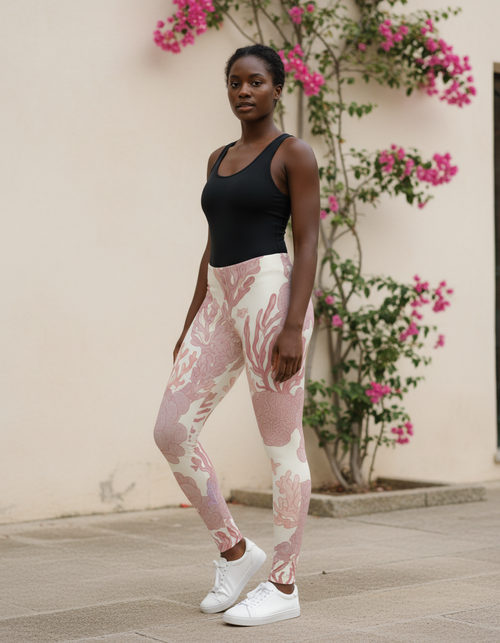 Dusty Rose Reef full-length leggings