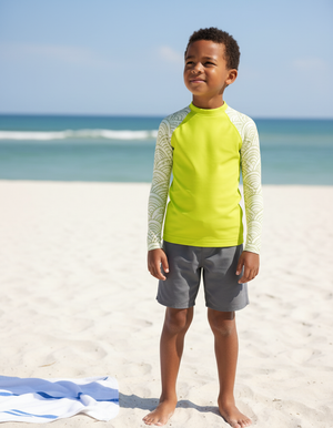 Runway Chartreuse Aoi Rash Guard Kids Rash Guard — Dripper