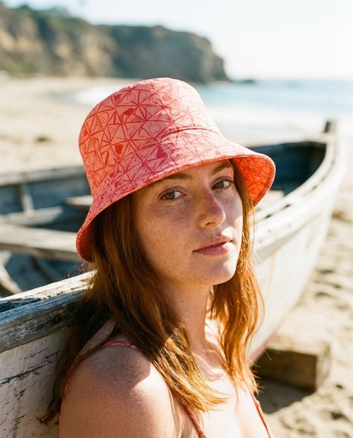 Coral Tsubaki Bucket Hat bucket hat