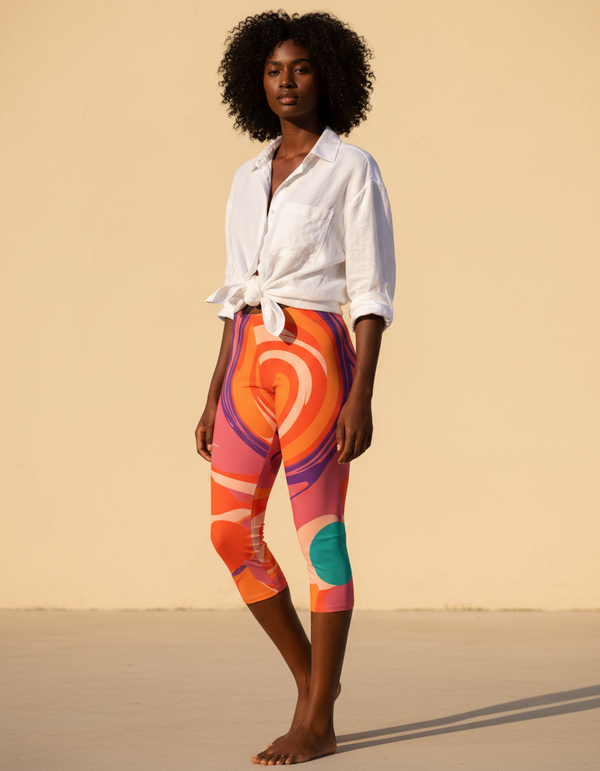 Psychedelic Collection capri leggings