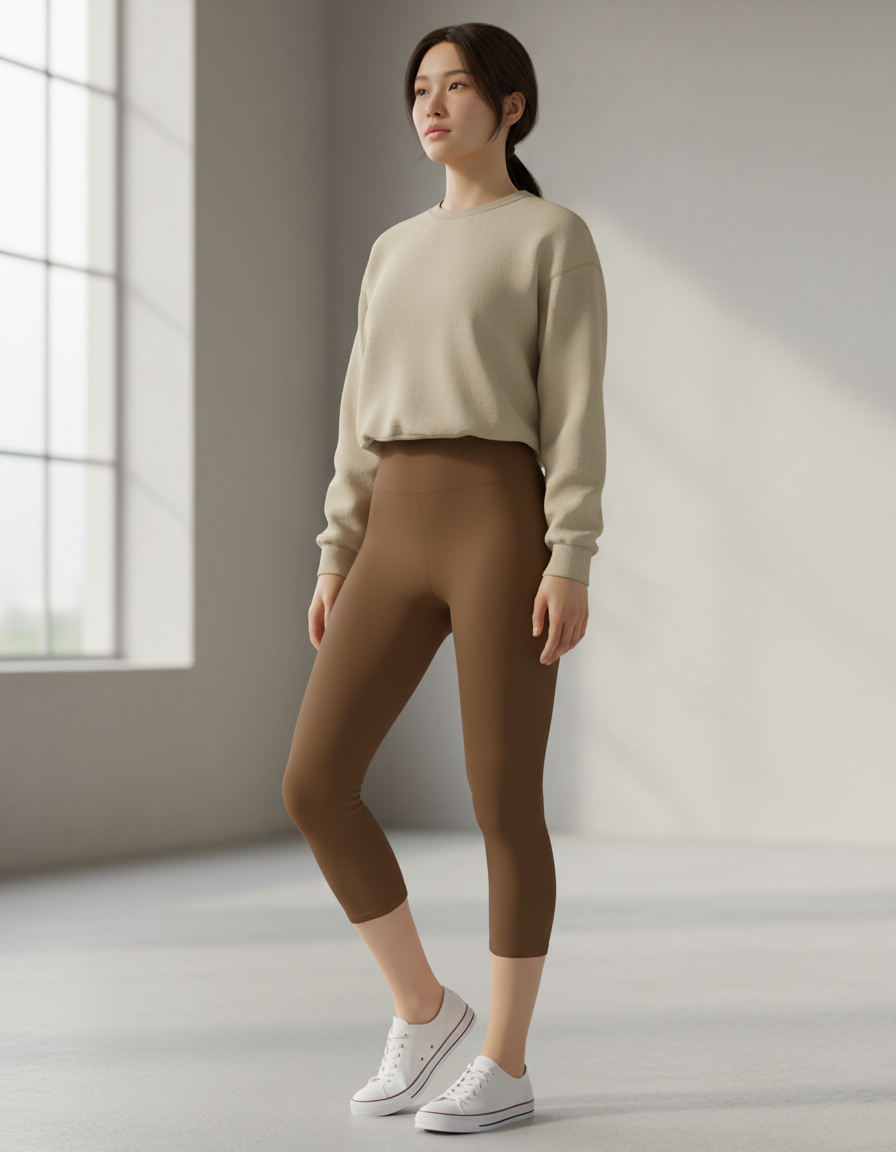 Capri-Yoga Leggings in Toffee