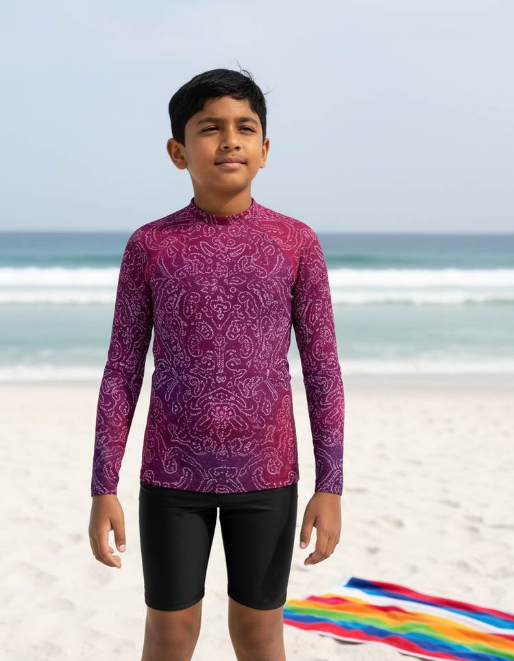 Youth Bandhani Rash Guard