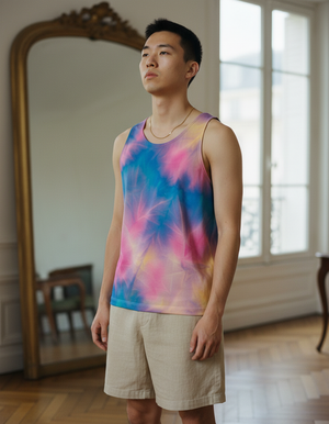 Men's Blue Aura Frost tank tops