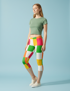 Pixel Leggings Capri Leggings — Dripper