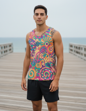 Millennial Pink Trippy Tank Top Men's Tank Top — Dripper