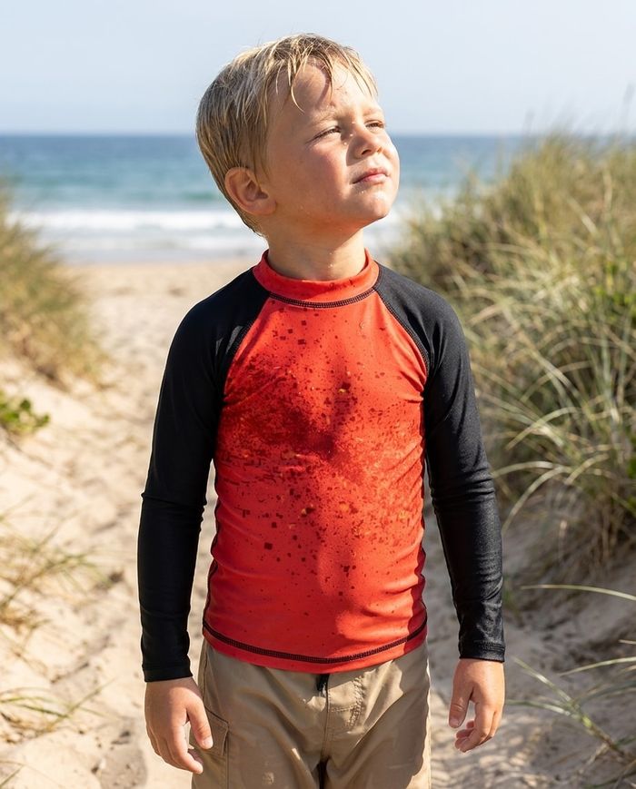 Rashguard — Boys Coral Pixelate