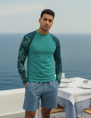 Men's Transformative Teal Kumo men's rashguards