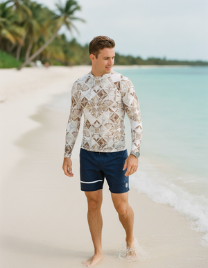 White Onyx Poppy Rash Guard bikini — Dripper