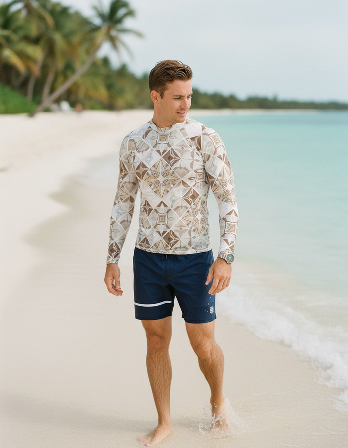 Rashguard — Men's White Onyx Poppy