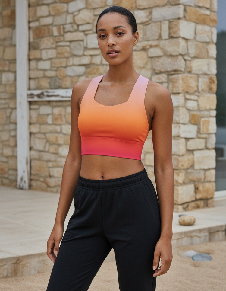 Waves of Tranquility Sunset Longline Sports Bra