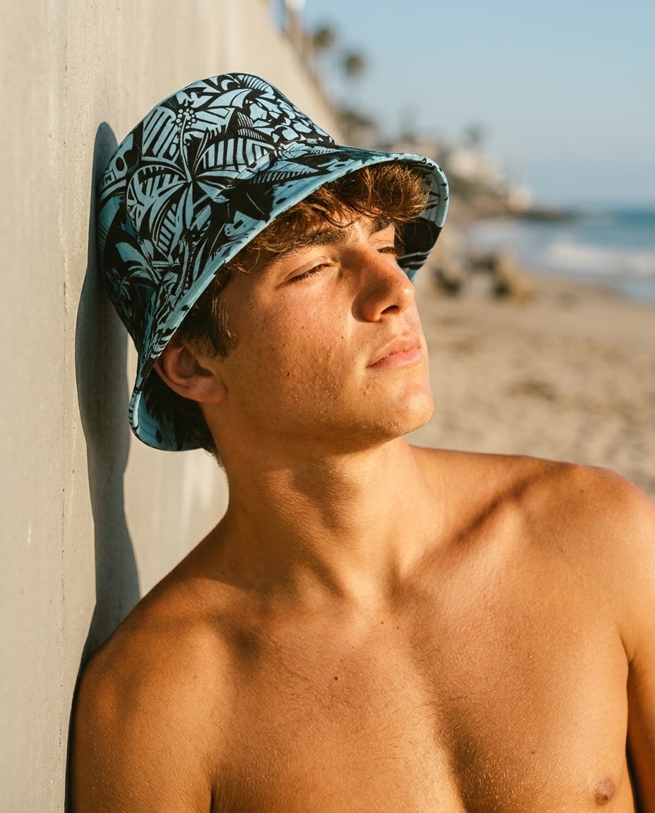 Bucket Hat in Turquoise Lani Uli