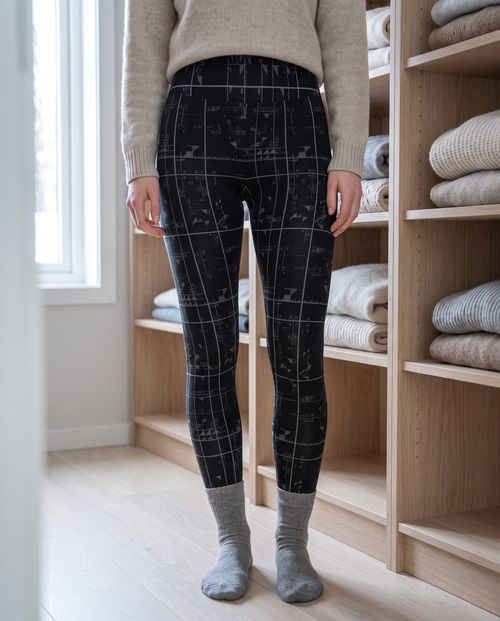 Graphite Quadrille Base Layer Bottoms