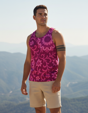 Men's Hot Pink Zarif tank tops