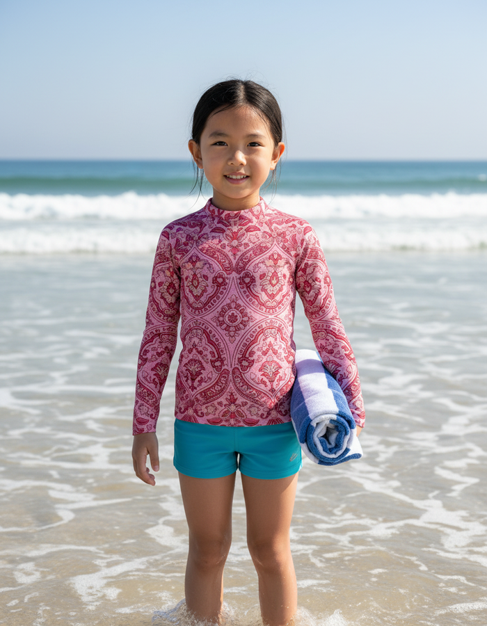 Rashguard — Kids Hot Pink Sari