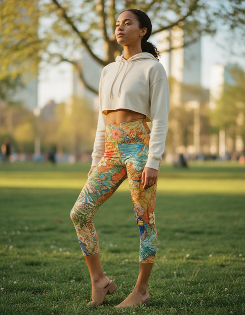 Coral Kaimana capri yoga leggings