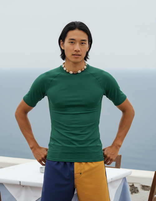Runway Emerald Rash Guard Men's Rashguard — Lolekai