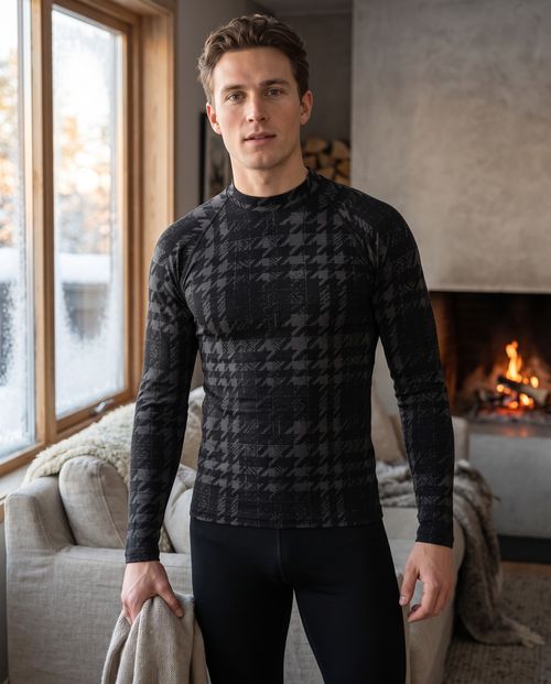 Houndstooth Base Layer Top men's base layers