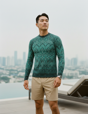 Transformative Teal Siam Rash Guard Men's Rashguard — Dripper