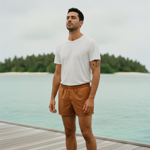 Men's Swim Trunks in Caramel