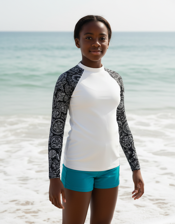 Noir boys youth rashguards