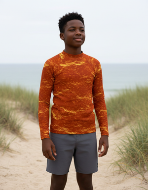 Youth Citrus Orange Eclipse youth rashguards