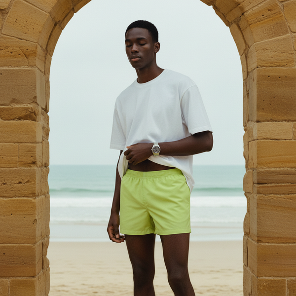 Men's Swim Trunks in Lime