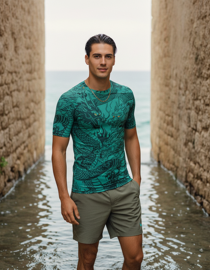 Rashguard — Men's Turquoise Ember