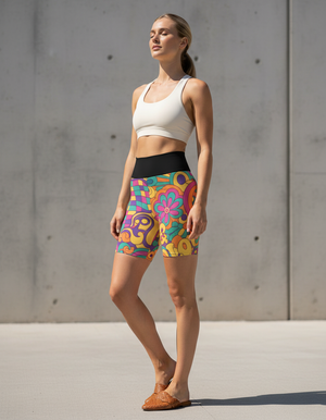 Trippy Yoga Shorts Yoga Shorts — Dripper