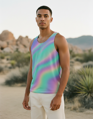 Men's Runway Chartreuse Nebula tank tops