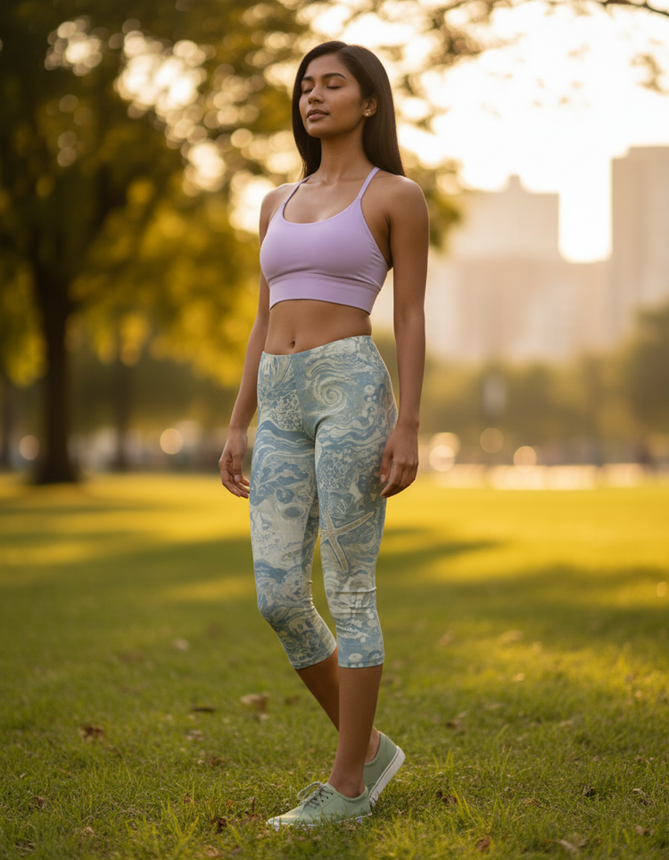 Women's Coastal Grandmother Capri Leggings