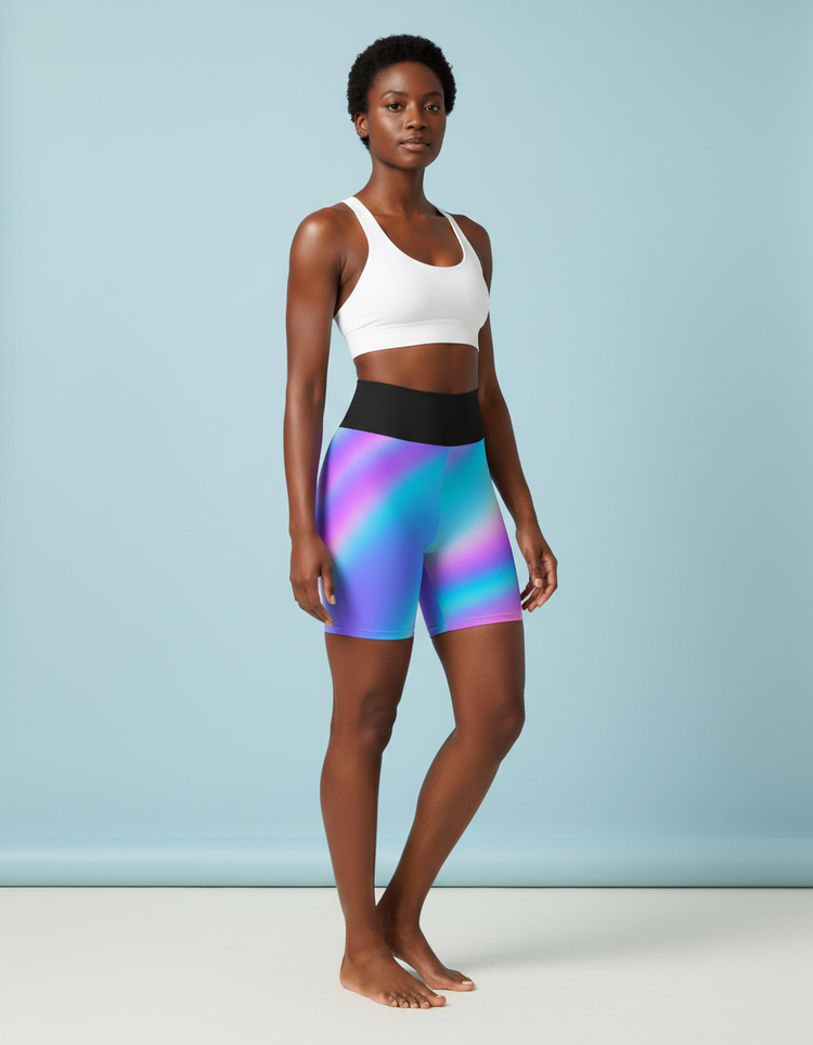 Galactic Flow Nebula Yoga Shorts