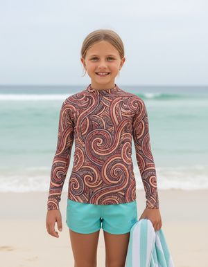 Kids Tea Rose Spectrum kids rashguards