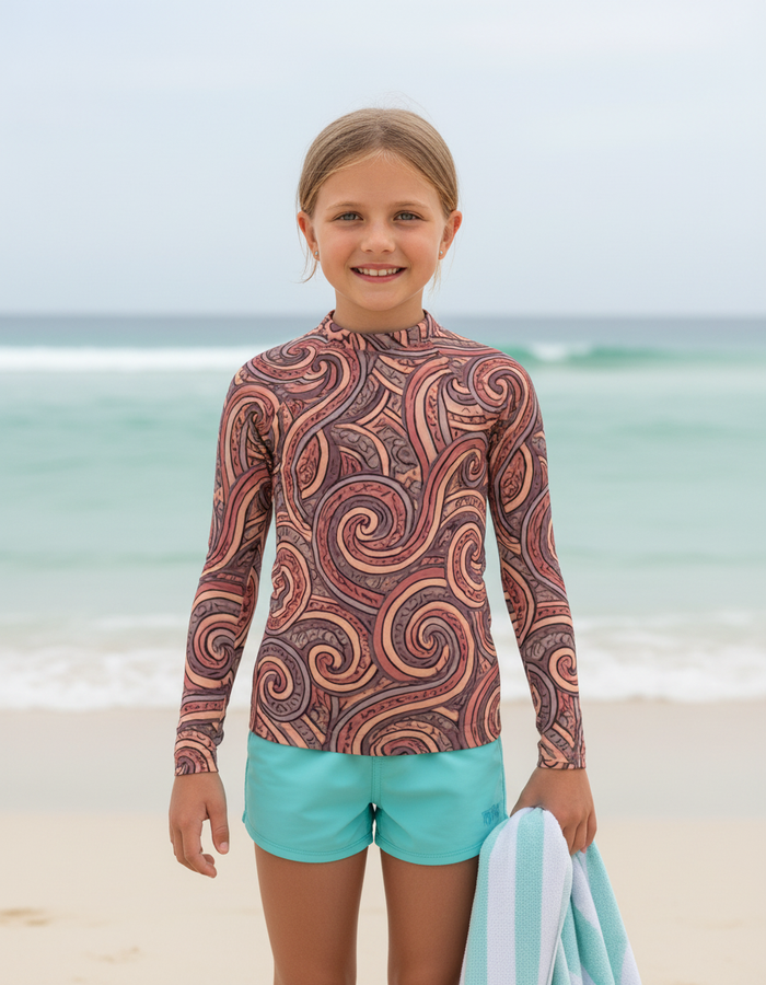 Rashguard — Kids Tea Rose Spectrum