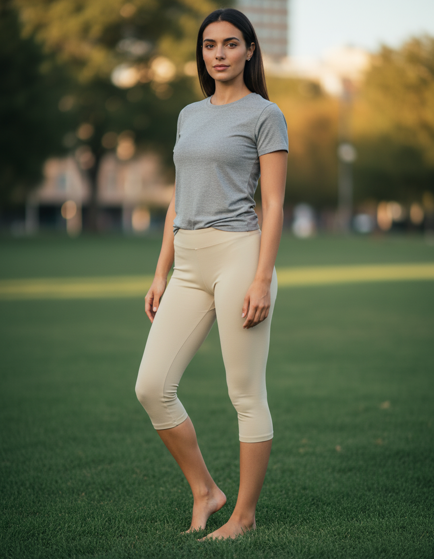 Capri Leggings in Oatmeal