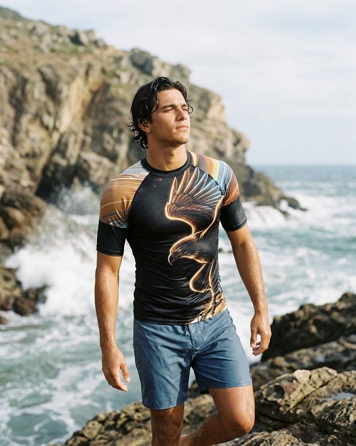 Rashguard — Men's Neon Eagle Surfer
