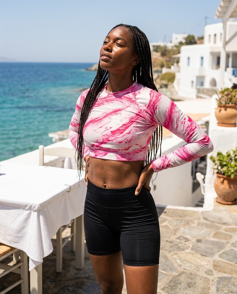 Crop Top in Hot Pink Eclipse