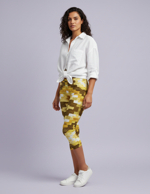Yellow Horizon capri leggings