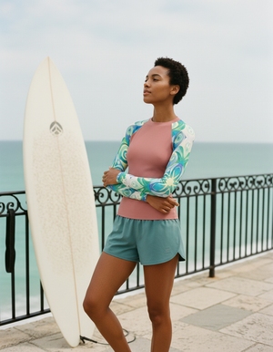 Women's Transformative Teal Prism women's rashguards