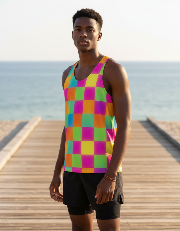 Checkerboard tank tops