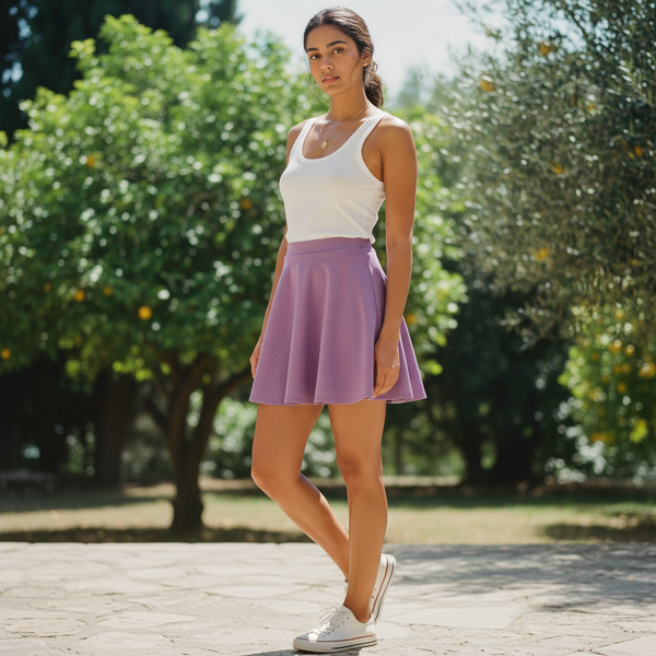 Burnished Lilac Skater Skirt