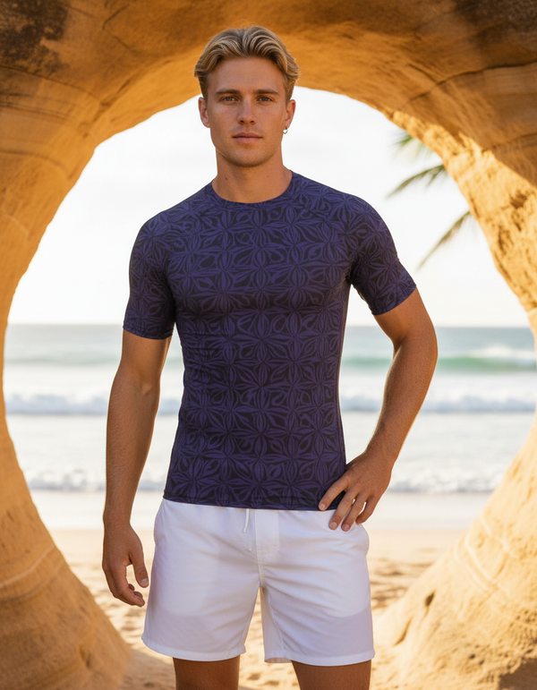 Men's Bicolor Patterns Rash Guard