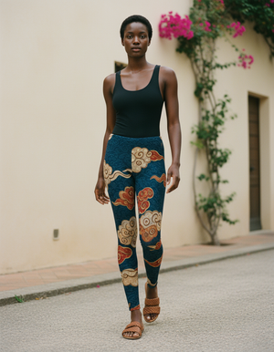 Coral Cumulus Leggings Women's Leggings — Dripper