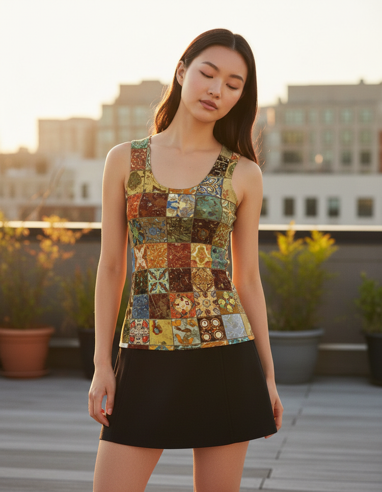 Waves of Serenity Celeste Tank Top
