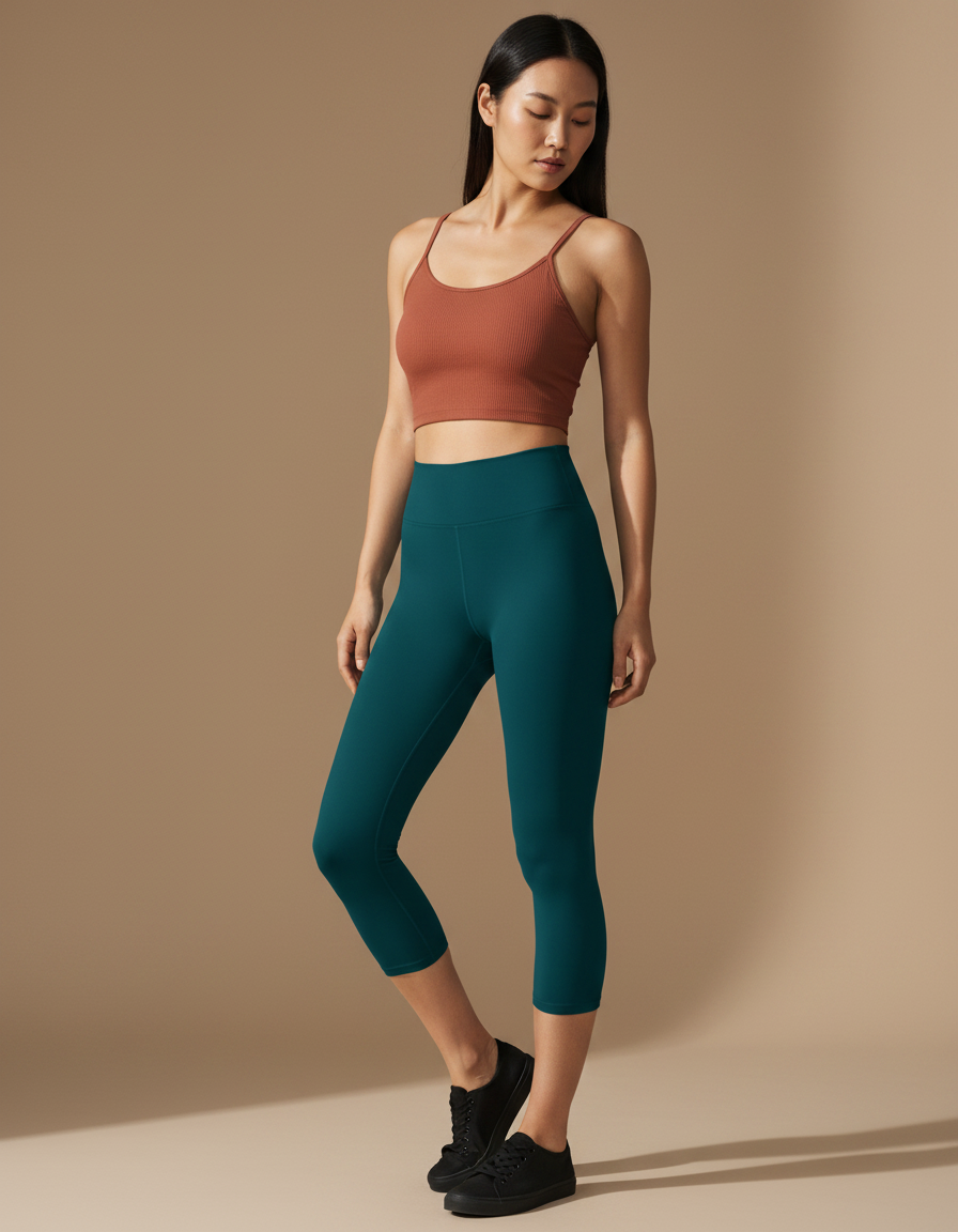 Capri-Yoga Leggings in Dark Teal