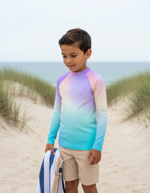 Blue Aura Prism Rash Guard Kids Rash Guard — Dripper