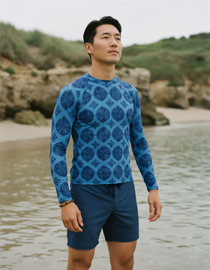 Men's Blue Aura Yuki men's short-sleeve rashguards