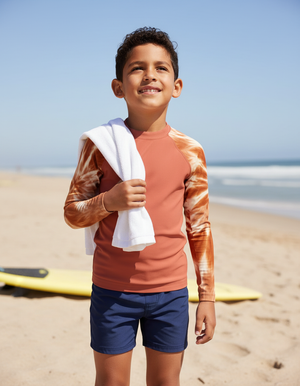 Burnt Sienna Nebula Rash Guard Kids Rash Guard — Dripper